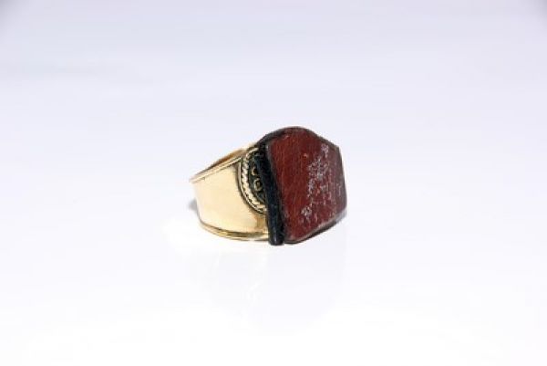 JRP Designer Ring Geschwungenes Leder breit